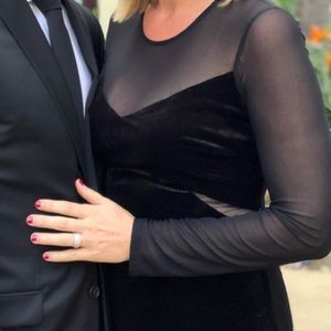 Guess black velvet & sheer dress